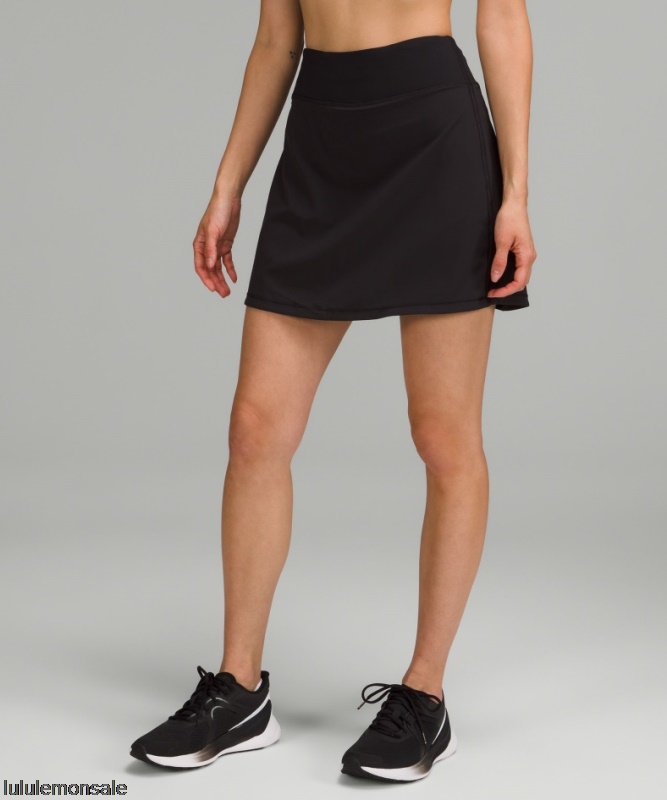 Lululemon Damen DELULU419 | Schwarz Pace Rival Mittelhoher Rock Extra Lang
